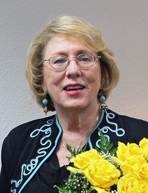 Ann Jones with roses