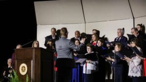 Providing music was a group of alumni members of the Heritage Singers as well as current students who are members of Heritage, HPU’s Chapel band.