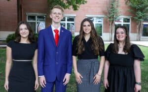 Four HPU students are named Sumners Scholars. Pictured are, from left, Adrielle Sloan, Kellen McKee, Addison Roden and Madeline Duncan.