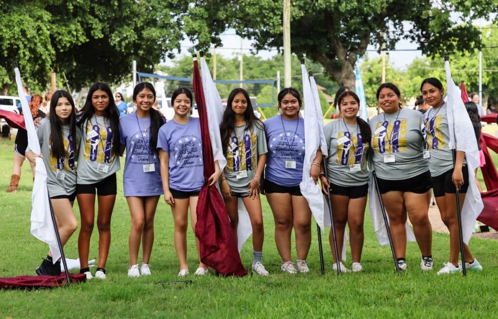 Members of the color guard pose for a photo.