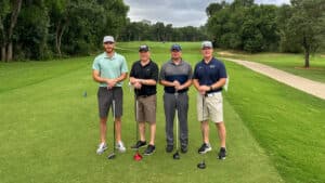 The first-place team included, from left to right, Kolton Crawford, Kevin Crawford, Jeff Mitchell and Dr. Dale Meinecke.