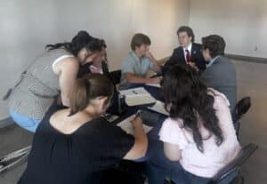 Students from Breckenridge and Gustine high schools collaborate on issues.